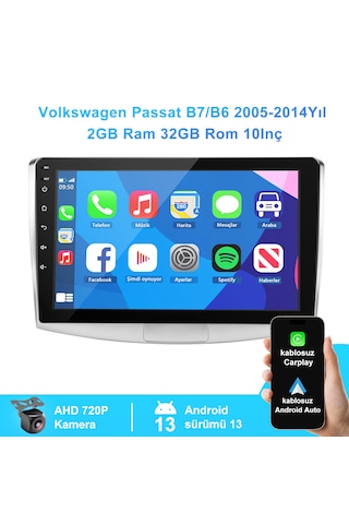 Volkswagen Passat B7 B6 2005-2014yıl 2gb Ram 32gb Rom Carplay Mul