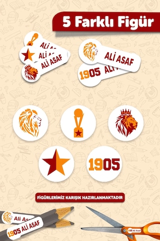 Okul Etiketi Kalem Defter İsimli Etiket Isim Yazılabilen Voleybol Set - 190 Adet Özel Tasarım Etiket Çok Renkli