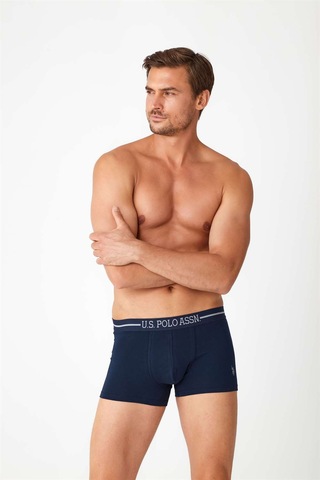 U.s. Polo Assn. Erkek Lacivert - Gri Melanj 2 Li Boxer Lacivert
