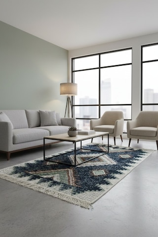 Etnik Desenli Makinede Yıkanabilir Kilim Çift Taraflı Pratik Ve Günlük Kullanıma Uygun Kilim Renkli