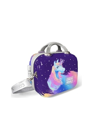 Coral High Unicorn Desenli Omuz Askılı Pc Makyaj Çantası 16896 Çok Renkli