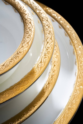 Acar Valiere 12 Kişilik 58 Parça Yemek Takımı Beyaz/gold