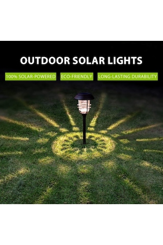 6'Lı Saplamalı Güneş Enerjili Su Geçirmez Solar Sokak. Yol. Çim.