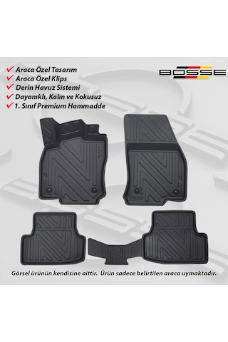 VW Scirocco Paspas Araca Özel 2008 2017 BOSSE 3D Havuzlu Oto Paspas