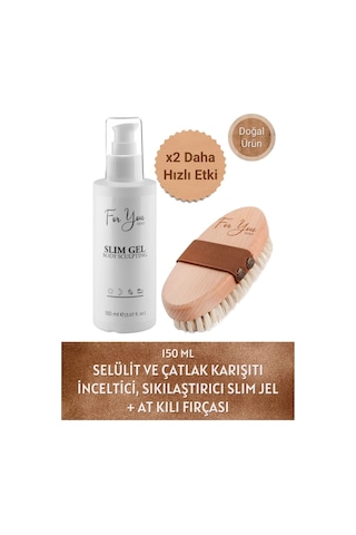 Slim Jel Inceltici-sıkılaştırıcı-toparlayıcı-çatlak Karşıtı Ve Selülit Kremi 150 Ml At Kılı Fırçası