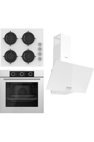 Ferre Flowart Basıc Serisi XE62CB - CS206 - D087 Beyaz Ankastre Set