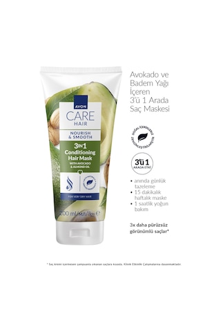 Care Avokado Ve Badem Yağı İçeren 3 U 1 Arada Saç Maskesi 200ml