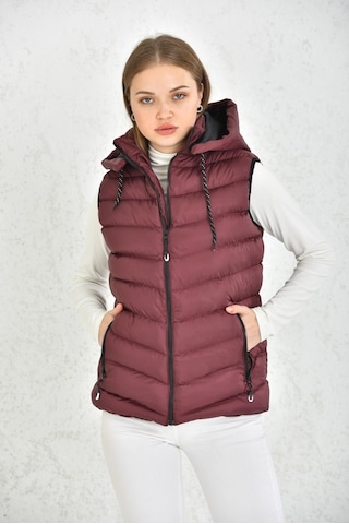 Wapp Unisex Bordo Mikro Jel Dolgu Çıkarılabilen Fermuarlı Kapüşon Çok Renkli