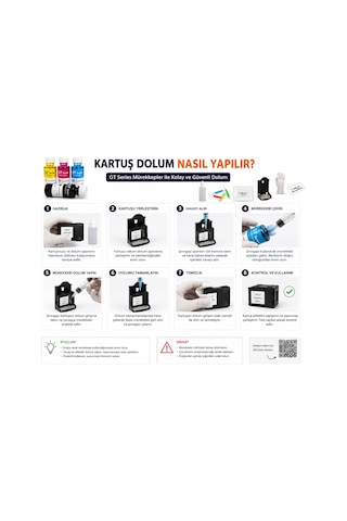 Hp Kartuş Dolum Seti Deskjet 2710 2721 305 Yazıcı 4 Renk Mürekkep