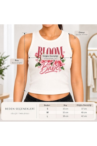 Bk Gift Sıfır Kol Fitilli Crop Bluz - Esnek Likralı Günlük Crop-3 Beyaz