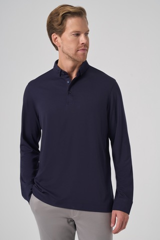 Morven Erkek Lacivert Trend Polo Yaka Rayon Sweatshirt 26ks063004200 Lacivert