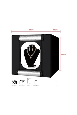 Deyatech 60 x 60 CM Katlanabilir Ledli Pro Ürün Çekim Çadırı