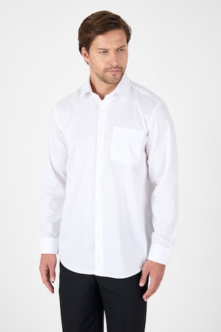 İmza Beyaz Uzun Kol Sert Yaka Cepli Non Iron Comfort Fit Pamuklu Gömlek 1004250268 Beyaz