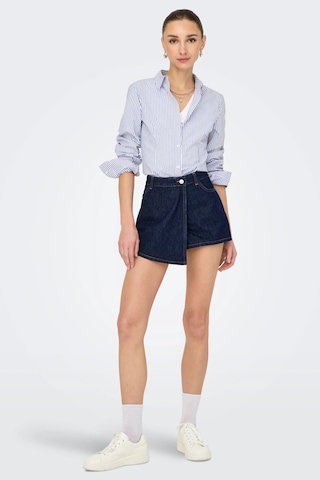 Only Kadın 100% Pamuk Regular Fit Şort Etek - 15357947 Mavi
