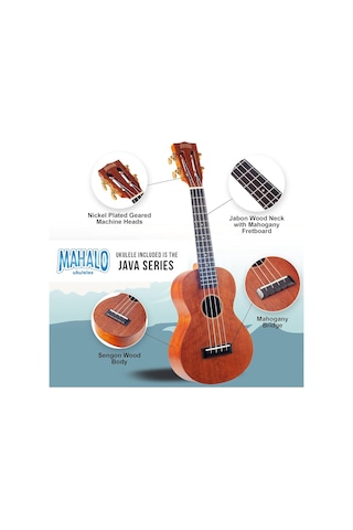 Mahalo Mj2tbrk Java Series Concert Ukulele Seti Trans. Brown
