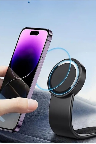 Bükülebilir Esnek Telefon Tutucu İphone Yeni Nesil Manyetik Mıknatıslı Araç İçi Telefon Tutucu SİYAH-GRİ