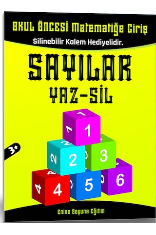 Okul Öncesi Matematiğe Giriş Sayılar Yaz-sil Kitabı