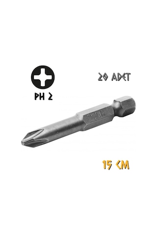 Kupa Tyson Vidalama Ucu Bits Uç - Ph2 Yıldız - 15 Cm. - 20 Adet