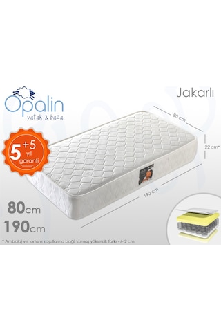 Uzunbebe 80X190 Tek Kişilik Opalin Jakarli Ortopedik Yayli Yatak