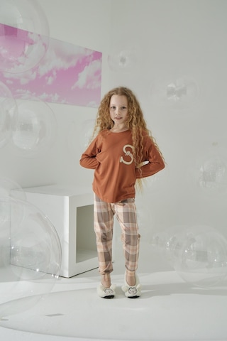 Kız Çocuk Uzun Kol Kiremit Pijama Takımı C8t5n6o5 001