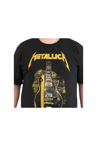 Bant Giyim - Metallica Gitar 4xl Büyük Beden Erkek Tişört Siyah