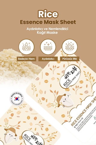 Esfolio Kore Pirinç Maskesi Esfolio Rice Essence Sheet Mask Aydınlatıcı Kağıt Maske