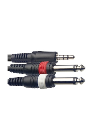 Stagg Syc3/mpsb2p E Y Ses Kablosu 3 Metre 3.5 Mm Stereo Mini Jack - 2 X 6.35 Mm Mono Jack