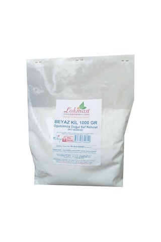 Beyaz Kil Öğütülmüş Doğal Saf Naturel 1000 Gr Paket