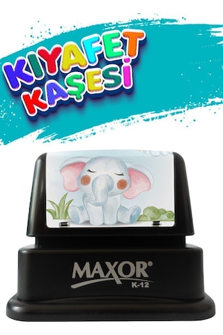 Maxor Kaşe Kıyafet Kaşesi Fil Temalı Öğrenci Kaşesi / Kıyafet Etiketi / Kumaş Kıyafet Kaşesi