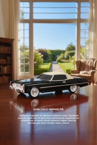 Bluetooth Hoparlör Cadillac 1969 Görünümlü Retro Klasik Araba Tasarımlı 10w Fm Usb Tws Speaker D83