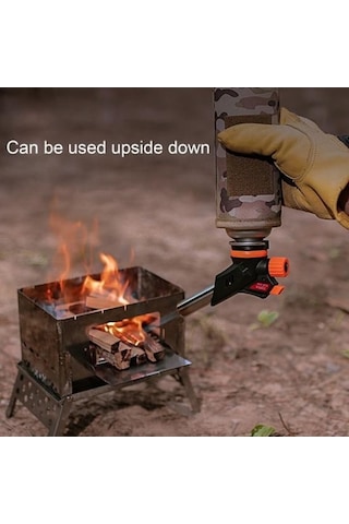 Pazly Barbekü Meşalesi Sıcaklığa Dayanıklı Klip Tipi Taşınabilir Alev Ayarlanabilir Evrens Anti-pas Yüksek Sertlik Kamp Çakmağı Siyah