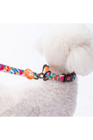 Mosaic Mozaik Desenli Köpek Boyun Tasması Ayarlanabilir Köpek Tasması M Size 32-48cm Boyun Aralığı Mavi
