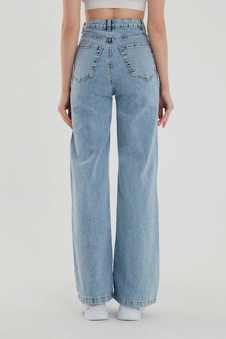 Lavajeans Kadın Likralı Yüksek Bel Bol Paça Kot Pantolon- Wide Leg 22karmavi Açık Mavi