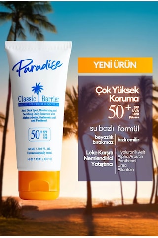 Heraflora Paradise Leke Karşıtı Yüz Güneş Kremi SPF50+ 60 ML