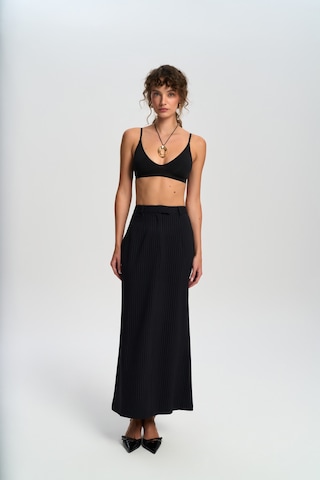 Mai Collection Mai Studios Co. Bruno Çizgili Lacivert Etek Lacivert