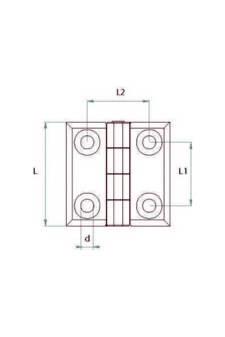 Burçlu Siyah Metal Menteşe. 40x40. Zmb4040