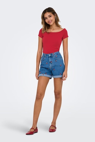 Only Onlluca Regular Fit Madonna Yaka T Shirt Bayan T Shirt 15369909 Kırmızı