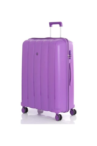 Mçs Bavul Büyük Ve Kabin 2li Set Kırılmaz Silikon Valiz V305 Mor