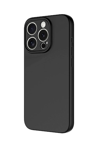 Apple iPhone Uyumlu 15 Pro Kılıf Yumuşak Silikon Kamera Korumalı Lansman Techaks Siyah