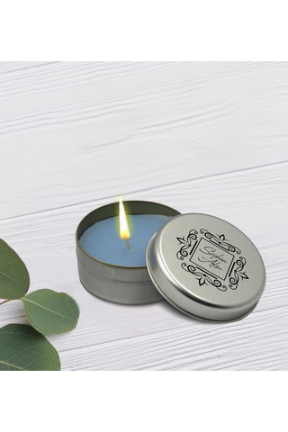 Bk Gift Kişiye Özel İsimli Silver Metal Kutuda Kokulu Mum-2, Ev Hediyesi, Arkadaşa Hediye, Kokulu Mum Çok Renkli