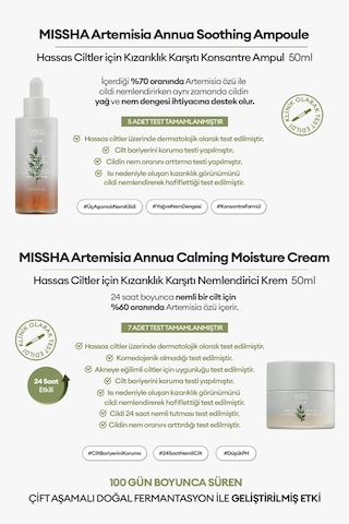 Missha Artemisia Annua Özü İçeren Hassas Ciltler İçin Kızarıklık Karşıtı Bakım Seti