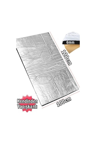 Kendinden Yapışkanlı Alüminyum Folyolu Kaput Altı İzolasyon 120 x 100 Cm 6 Mm