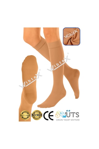 Wibtex Diz Altı Varis Çorabı Kapalı Burun Ten Rengi