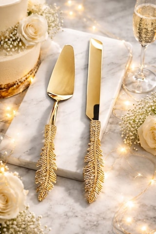 Ersan Home Tüy Model Gold 2li Pasta Sunum Seti Altın