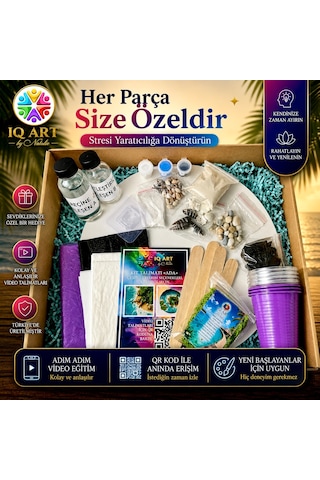Epoksi Reçine Seti "ada" Deniz Temalı Premium Yaratıcılık Seti Ve Yaratıcılık Kiti Video Eğitimli Resin Art Seti, Epoksi Başlangıç Seti 00008