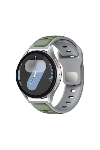 Huawei Gt2 46mm Mkst Krd-135 22mm Silikon Kordon Strap Kayış - Açık Yeşil-gri