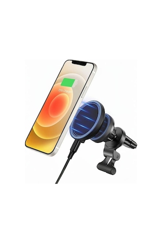 Halolock 15w Mini Magsafe Şarj Cihazı + Araç Tutucu - Siyah