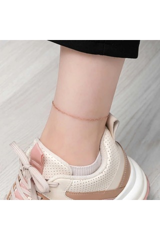 925 Ayar Gümüş Rose Zincir Desenli Halhal T8131 599599 A - Gümüş