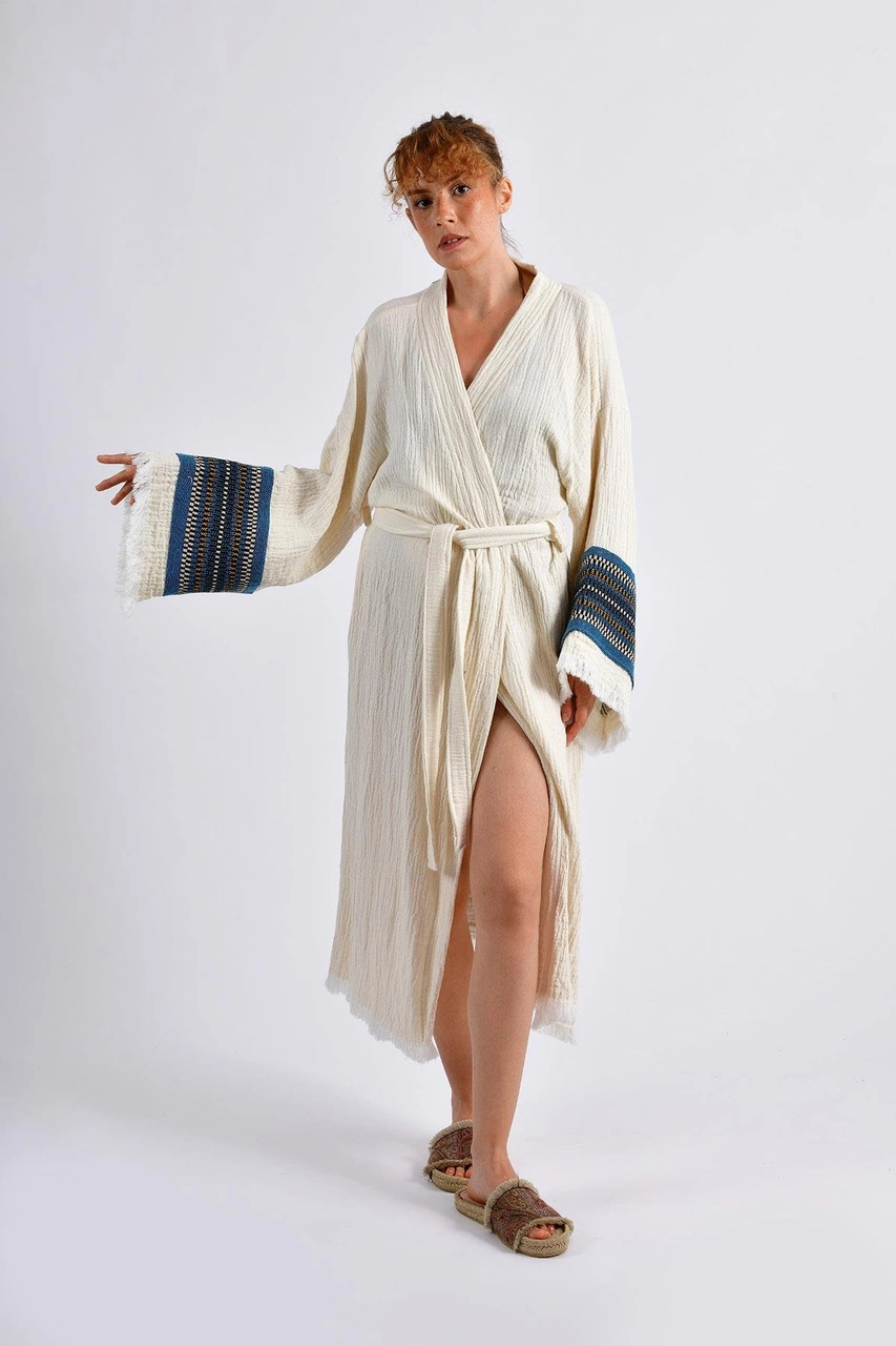 Brandsmithshop Naturel Symbol Nomad Kimono - Mavi Ton Çok Renkli