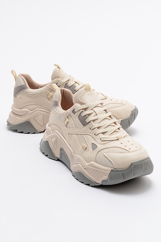 Luvishoes Lecce Kadın Spor Ayakkabı - Ekru - Gri